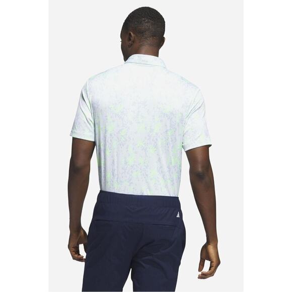 Adidas Burst Jacquard Golf Polo Yellow Green Medium NWT - Picture 7 of 12